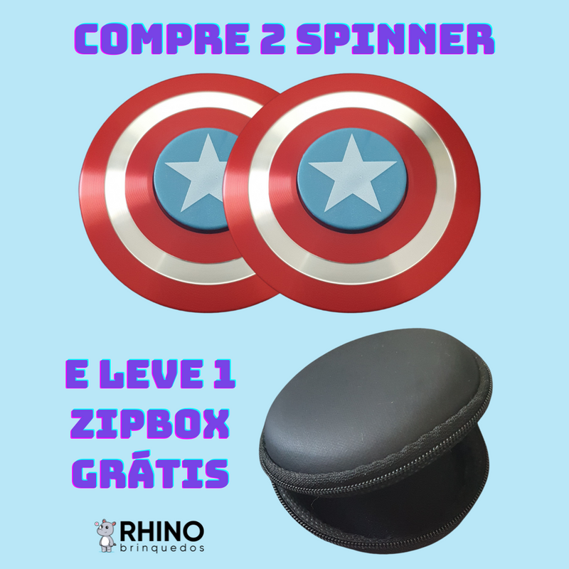 Spinner Escudo Capitão América em Miniatura - [Alumínio Similar ao Vibranium]