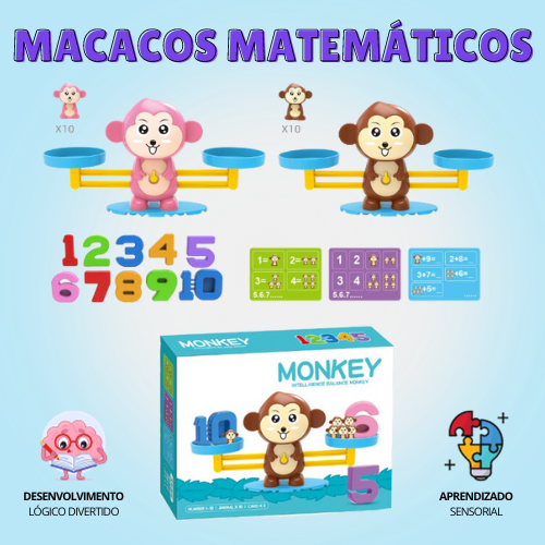 Balança dos Macacos Matemáticos - Brinquedo Educacional